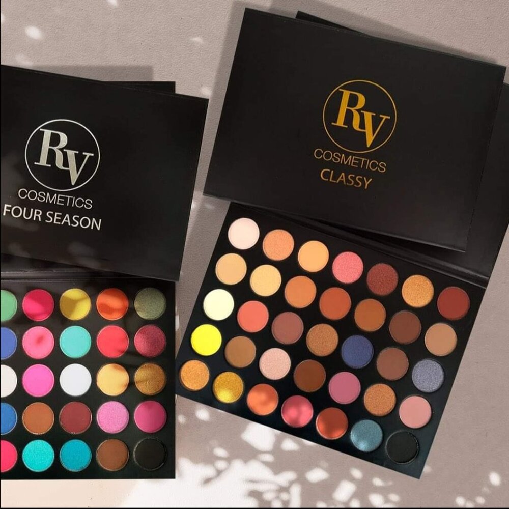 RV Cosmetics Four Season Makeup Palette With 35 Colors